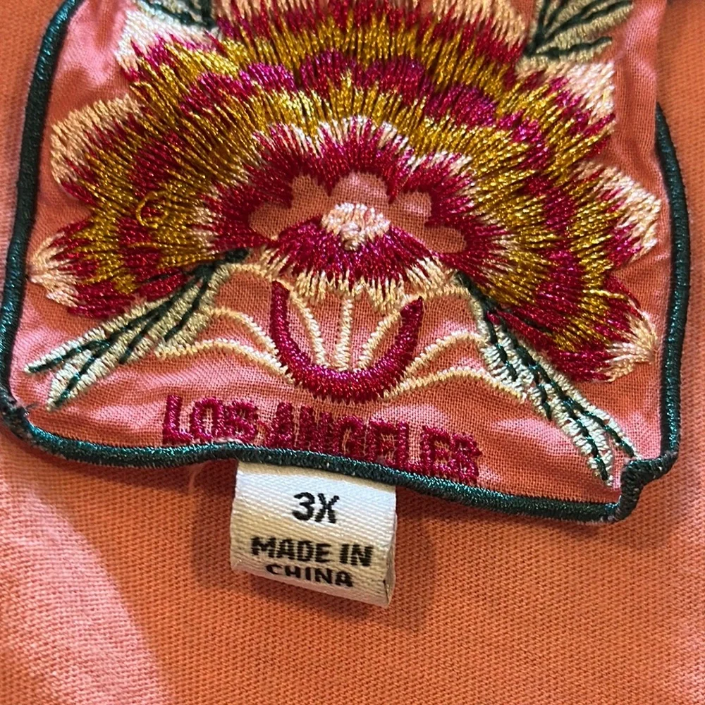 Johnny Was peachy Pink Embroidered Tee - Picture 9 of 11